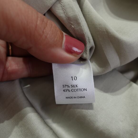 NWT Tsesay Womens Cross Back Dress Sleeveless Tie Front Pleat Zinc Gray Size 10 - Picture 6 of 9